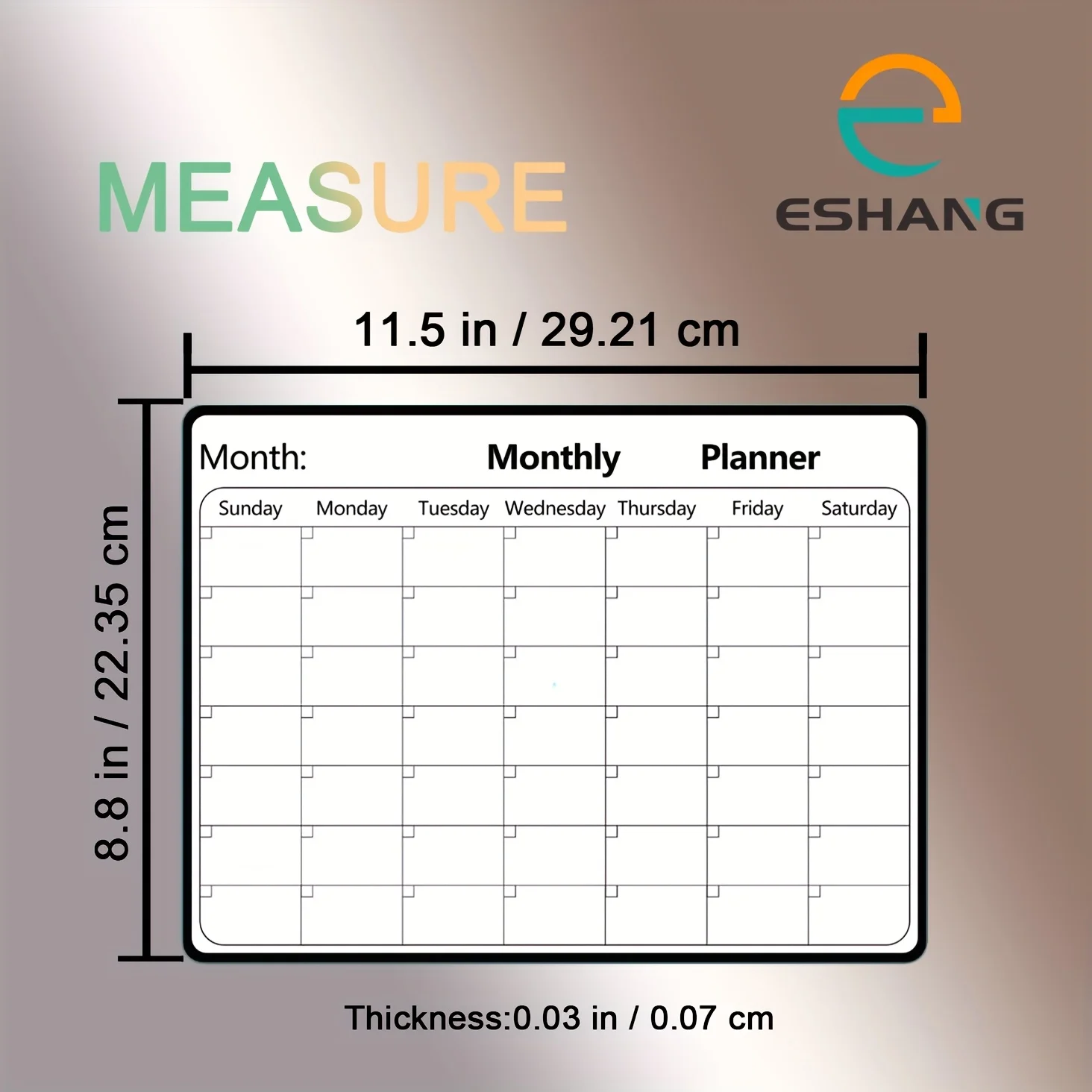 1PCS Magnetic Monthly Fridge Calendar - 21X28cm Stain-Resistant Dry Erase Board - Magnet, Organizes Family Events, Routines