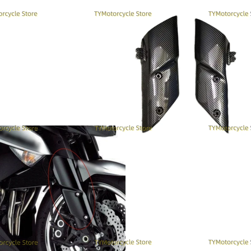 

Carbon Fiber Coating Front Side Fender Fork Cover Fairing Fit for KAWASAKI Z1000 2010 2011 2012 2013