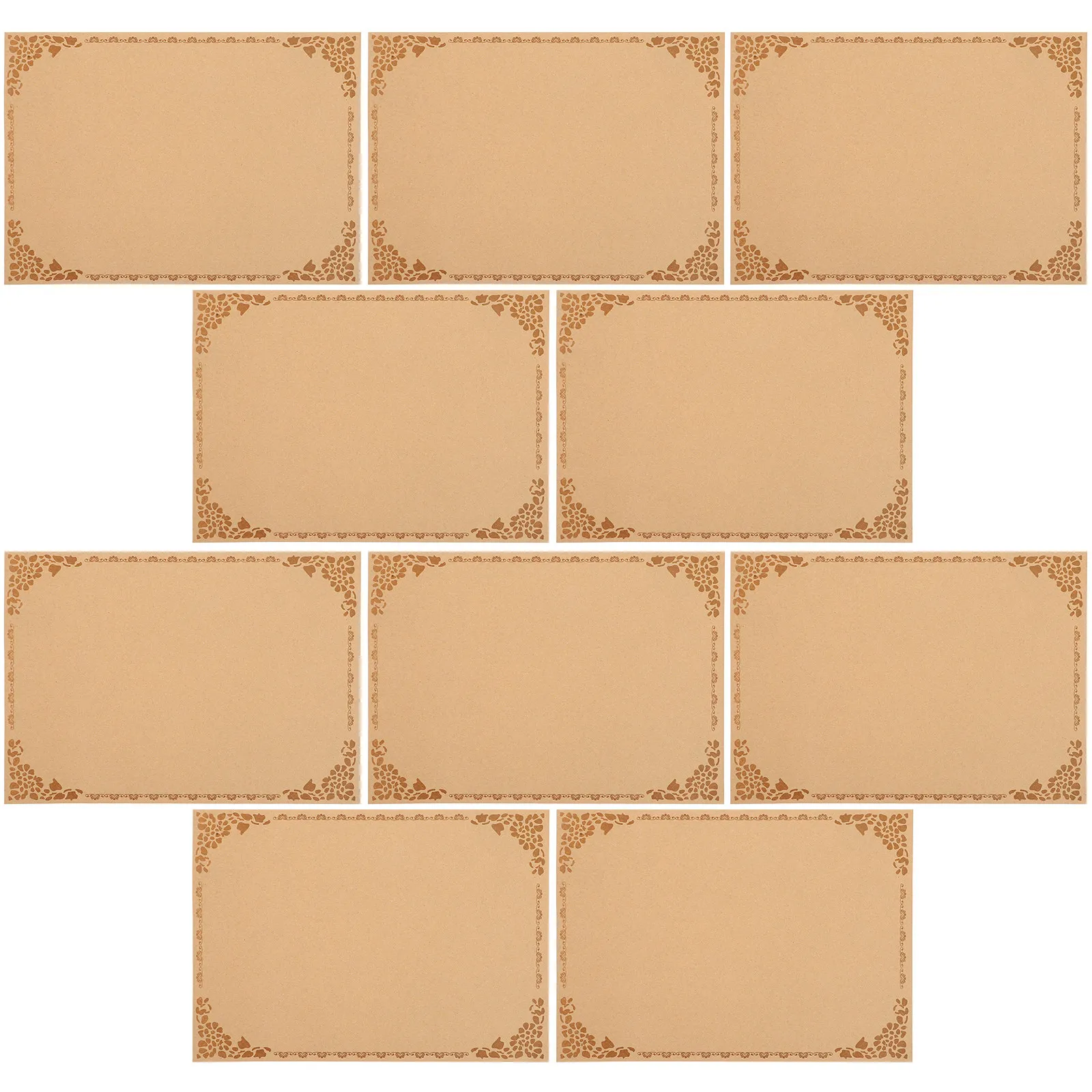 

10Pcs Blank Diploma Certificate Paper A4 Printable Writable Certificate Sheets for Students Teachers Schools Offices Award