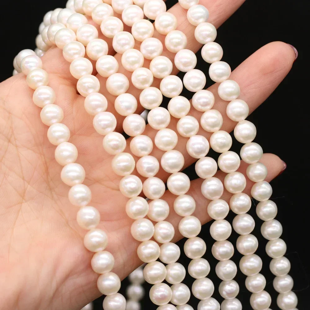 

AAA 7-8mm Natural Freshwater Non nuclear Pearl Beads Round Loose Beaded For Jewelry Making DIY Bracelet Necklace Accessories