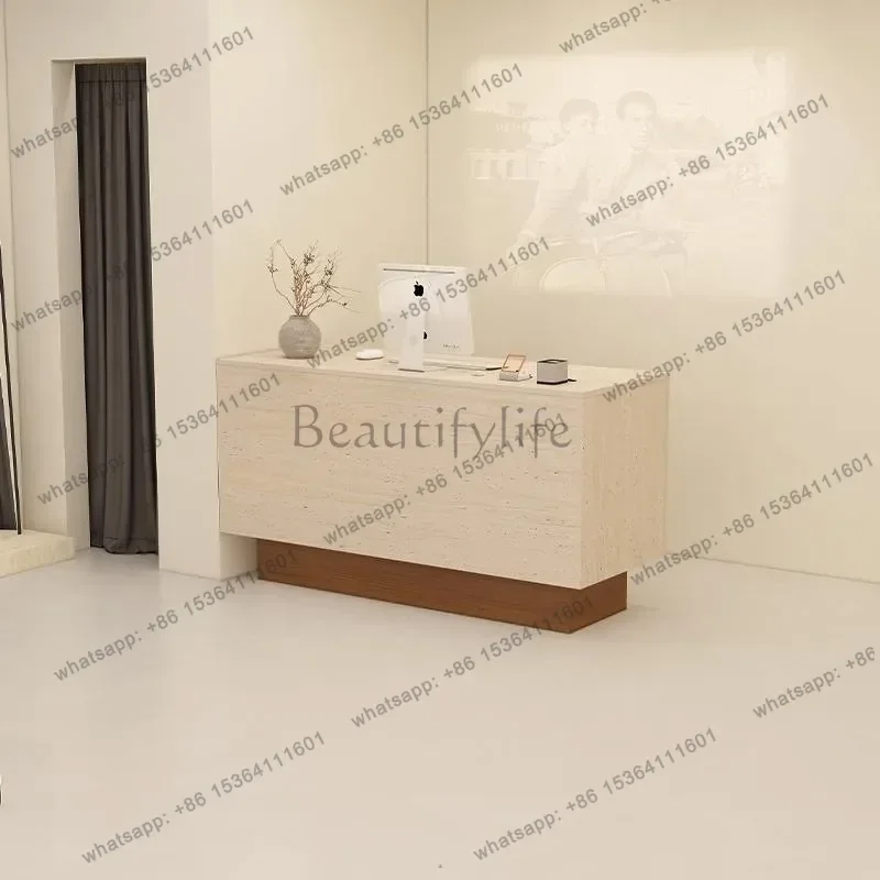 Best Sellers Simple Modern Reception Desks Stone-pattern Reception Desks Barbershop Exclusive Use Office Furniture Banco Recepti