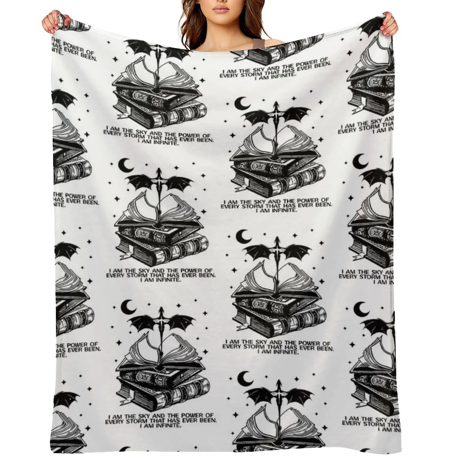 Fourth Wing I Am the Sky Throw Blanket Giant Sofa Flannel halloween Loose anime Soft Plush Plaid Blankets