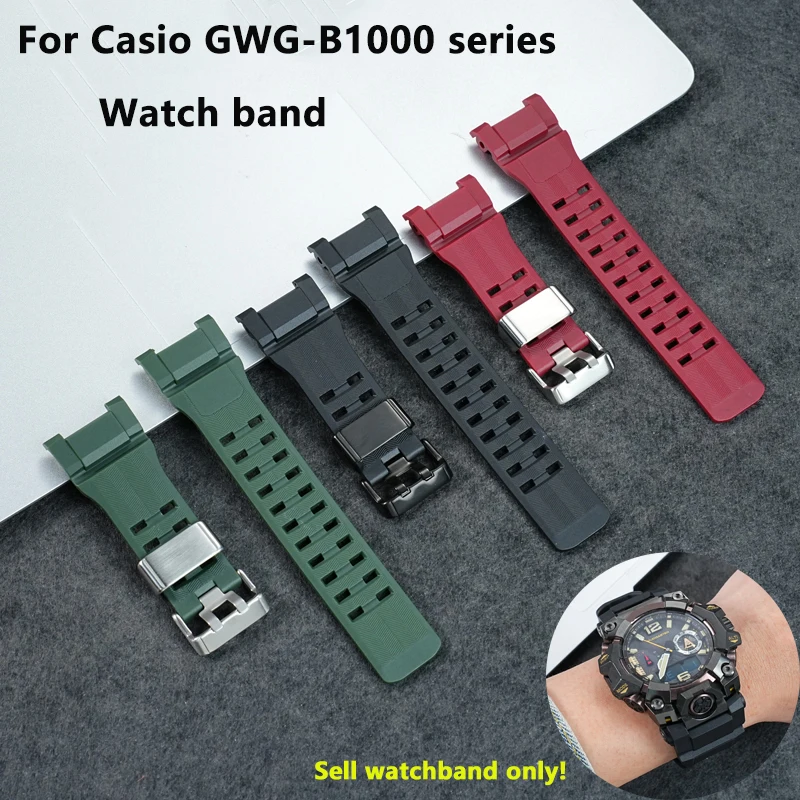 GWG-B1000 Resin waterproof watch band for Casio Big Mud King 3rd generation GWG-B1000 series rubber watch strap men’s bracelet