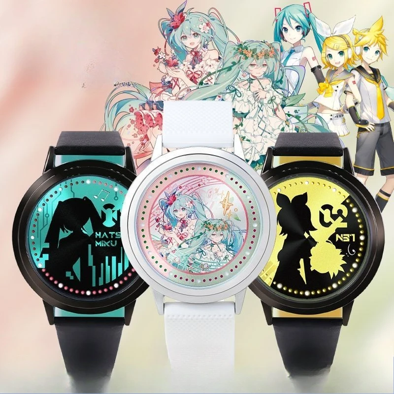 初音ミク腕時計二次元アニメーション周辺漫画男女学生led電子時計クリスマスギフト
