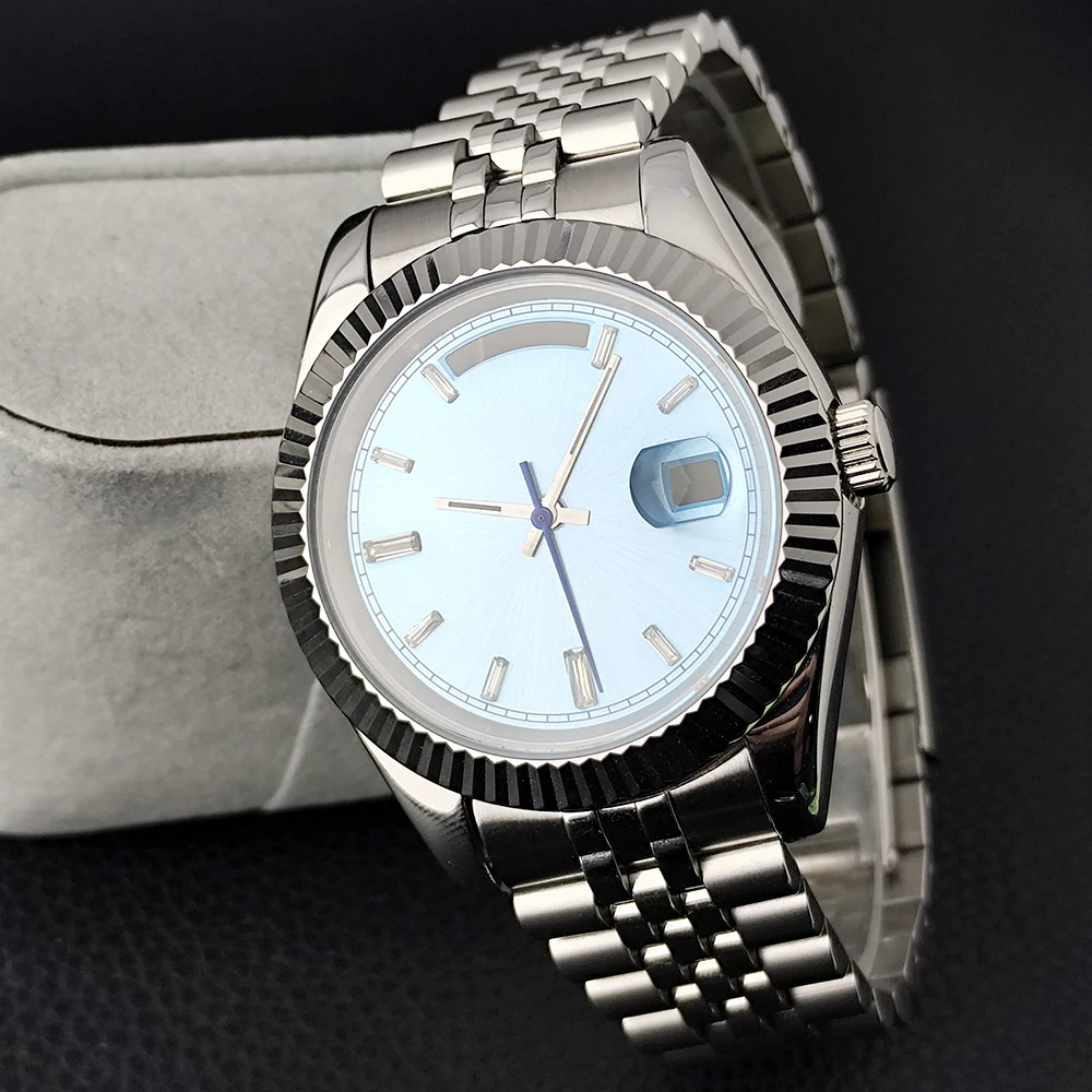 41mm 8285 Case Sapphire Glass Stainless Steel Watch Box Fits 8285 Movement Watch Accessories Luminous 31mm Dial 8285 Hands