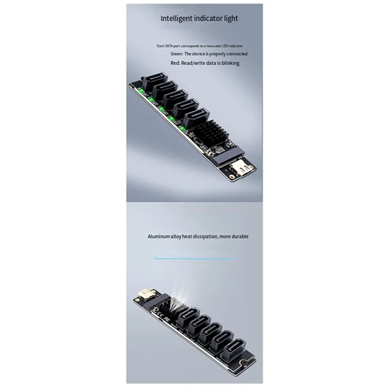 New--Adapter Card TYPE-C To SATA To 5-Port SATA3 6Gbps USB10G Expansion Adapter Card JM575+JMS580