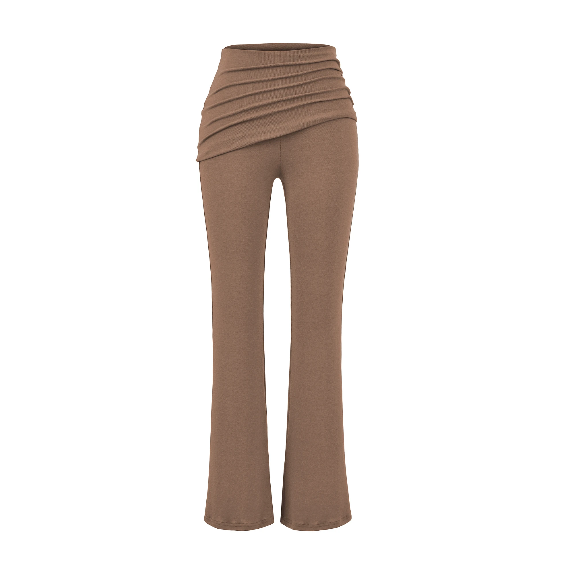 Street Sle Pure Color Yoga-Sporthose für Damen, hohe Taille, ausgestellte Freizeithose, sexy, enges Po-Design, sinnliche Cloud-Hose