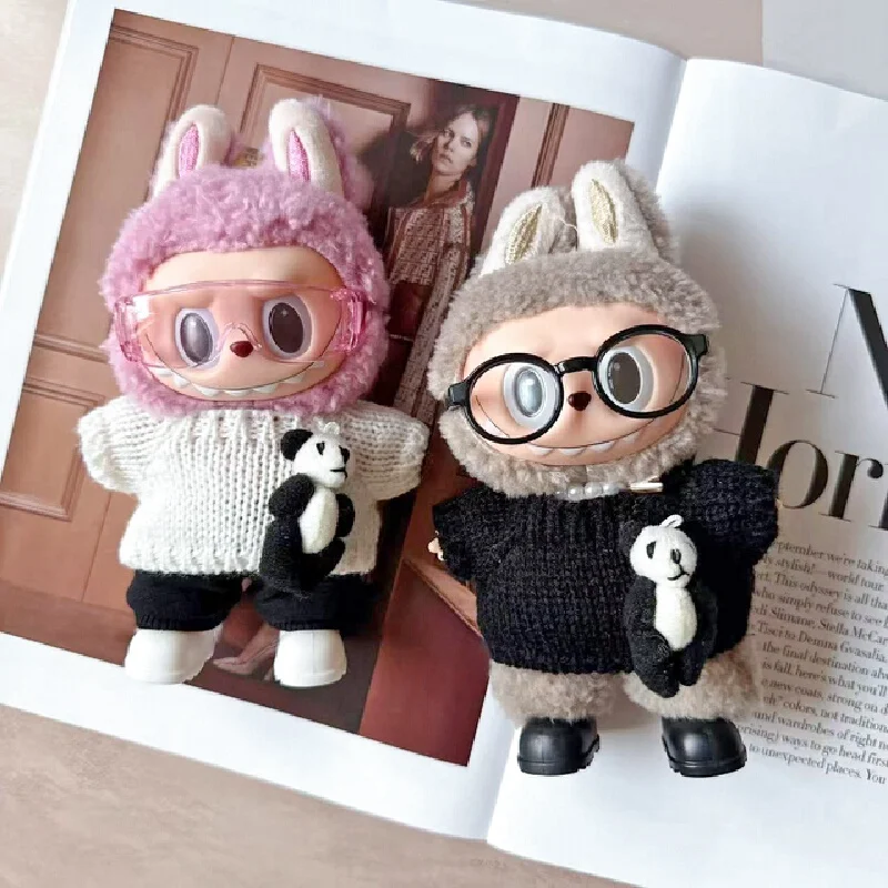 Only clothes no dolls  for labubu First second and Third generation labubu Clothes Sitting Party Labubu Knitted Fashion Set gift