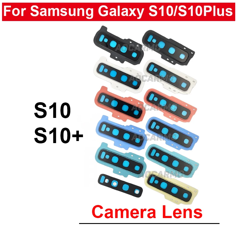 Back Camera Lens With Frame And Adhesive Repair Replacement Parts For Samsung Galaxy S10+ S10 Plus G9730 G9750