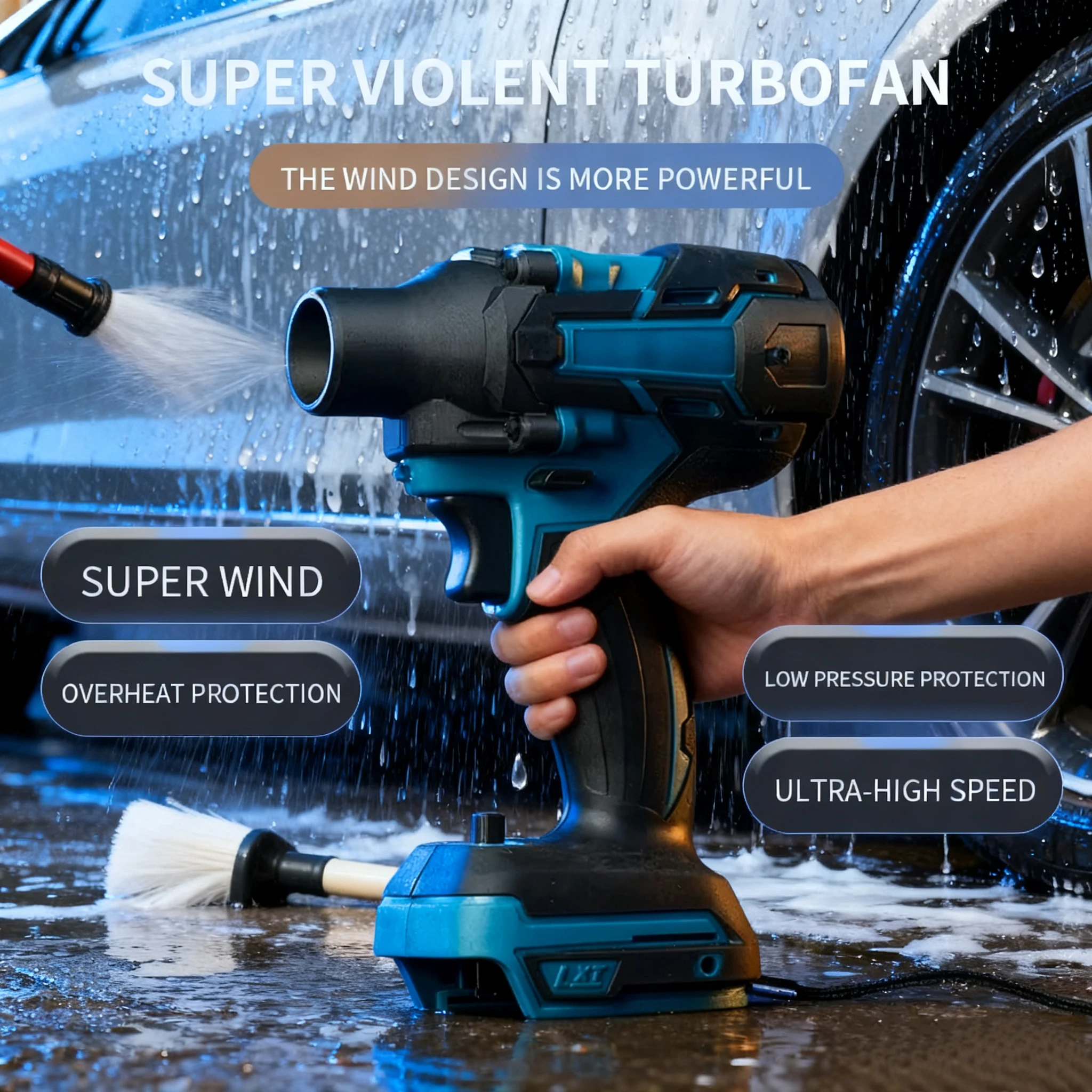 مناسبة لتوربينات مروحة ماكيتا 140,000 دورة في الدقيقة منفاخ قوي، منفاخ توربيني ثالث، مروحة نفاثة، مروحة قوية محمولة باليد سرعة الرياح 140 متر/ثانية #1