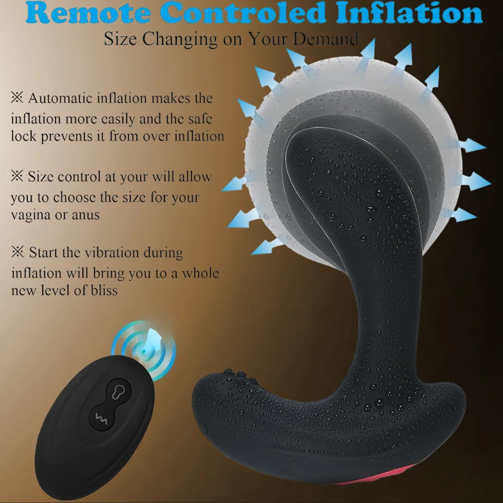 Remote Prostate Vibrating Inflatable Anal Plug Anal Vibrator G-spot Vibrators Prostate Stimulator Massager Anal Dilator Sex Toys image 3