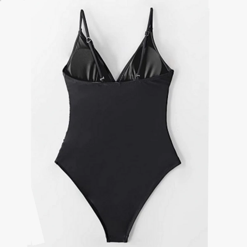 Conjunto de bikini tankini para mujer, traje de baño monocromático, traje de baño push-up, ropa de playa de verano, traje de baño, 2024