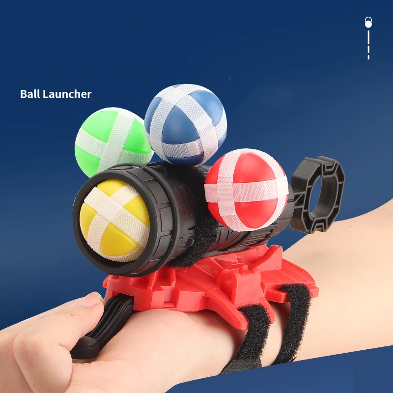 Cartoon Sticky Ball Guns Wrist Catapult Throw Dartboard Target Shooting Launcher Kids Party Interactive Game Outdoor Sport Toys