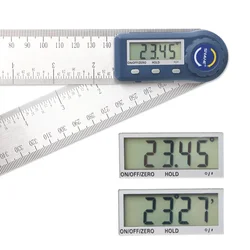 Digital Angle Finder Ruler 7 Inch/200 mm Stainless Steel with Case, Digital Protractor Angle Finder for Woodworking Measurement