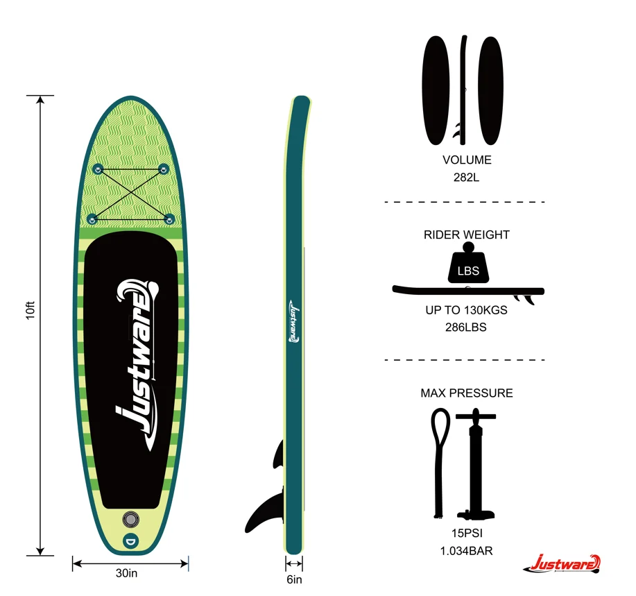 2024 Surfboard Power Sup Inflatable Paddle Board Surf Board with Fins