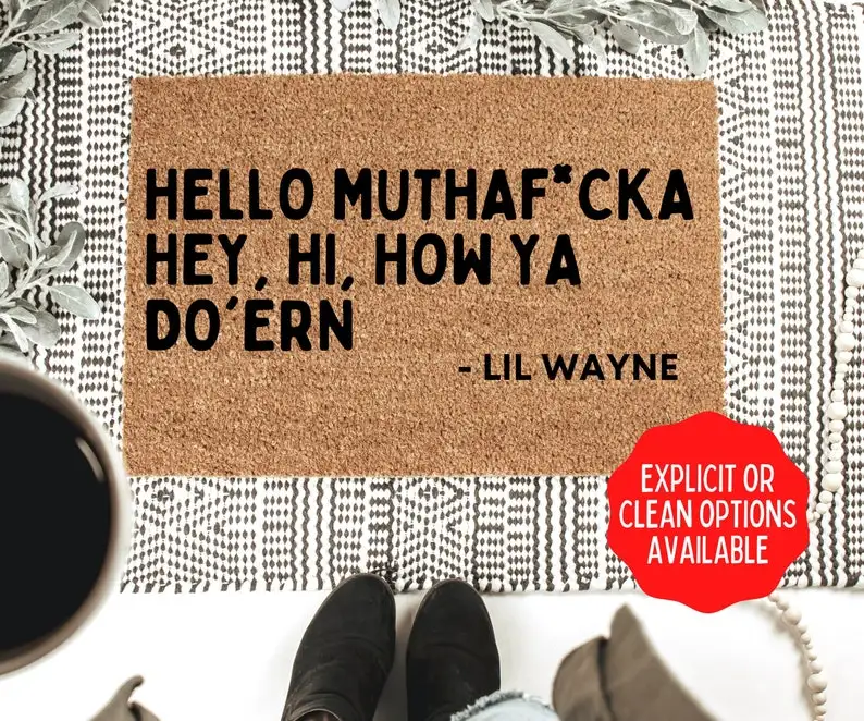 

Funny Coir Welcome Doormat Hello Mats Customized Text Your Want Housewarming Gifts Rugs Anti-slip Super Absorbent Doormat