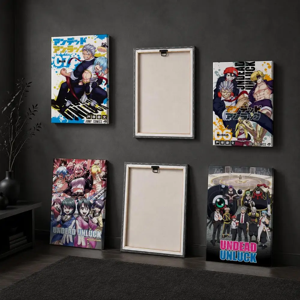 U-Undead U-Unluck Anime Framed Wall Painting Wood Framed Canvas Poster HD Wall Art For Bedroom Hallway Bar Home Decor