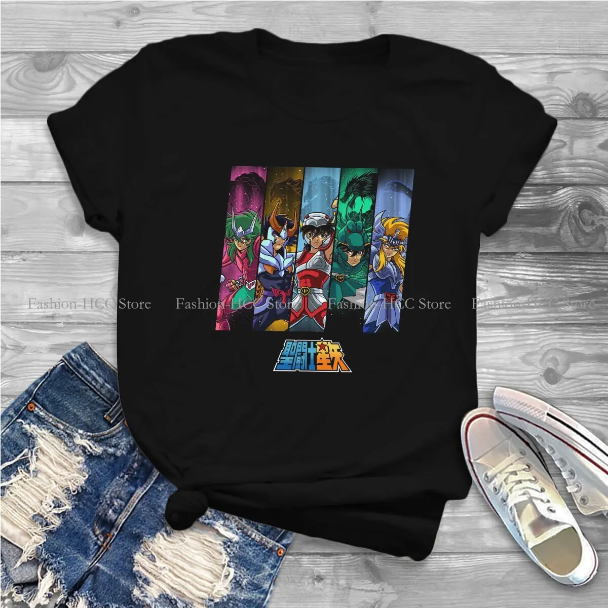 Knights of the Zodiac Classic Unique Polyester TShirt Saint Seiya Manga Cartoon Comfortable Creative Graphic T Shirt Stuff