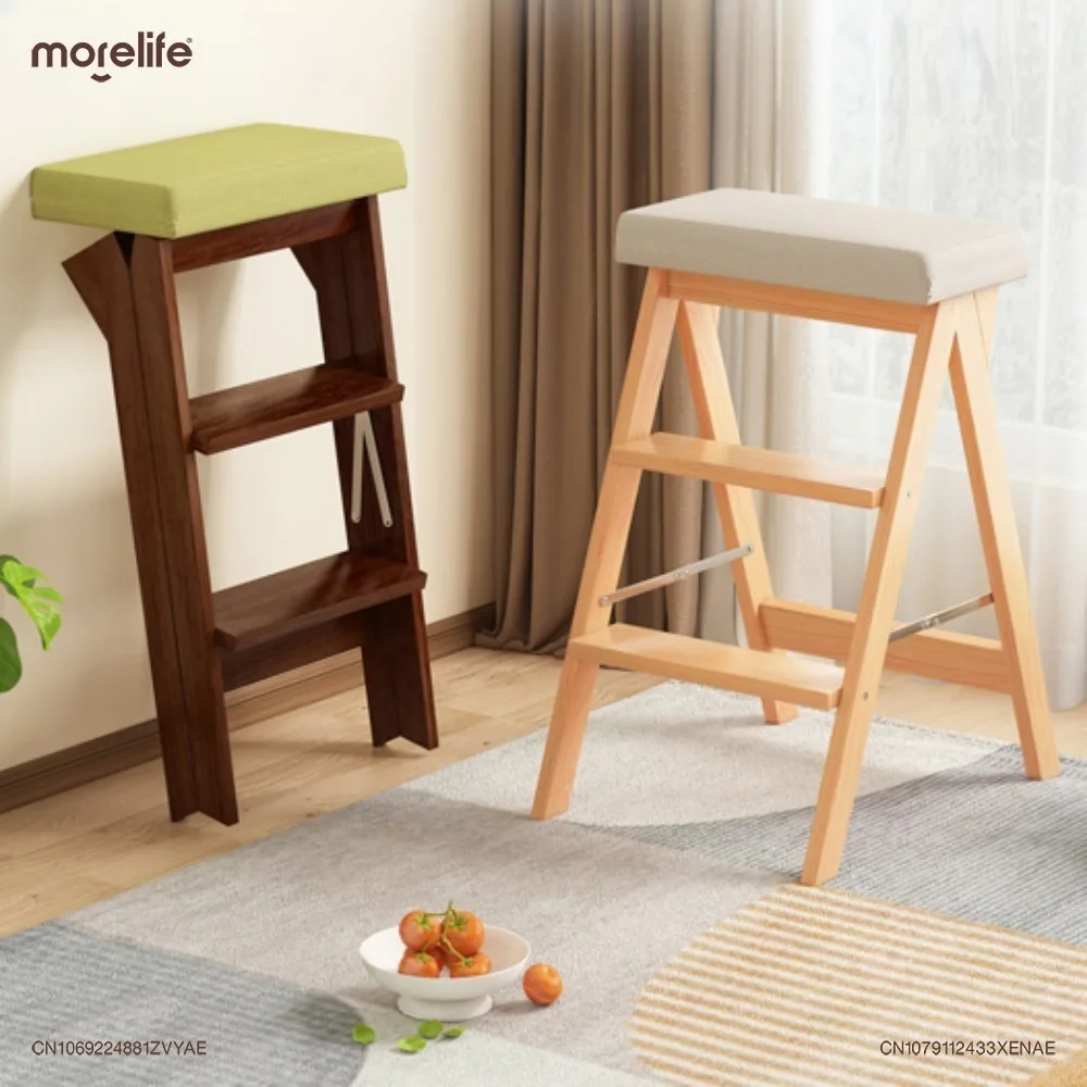 Modern Simple Solid Wood Folding Stool Household Step Portable Stools Creative Multi-functional High Bench Kitchen Furniture K01