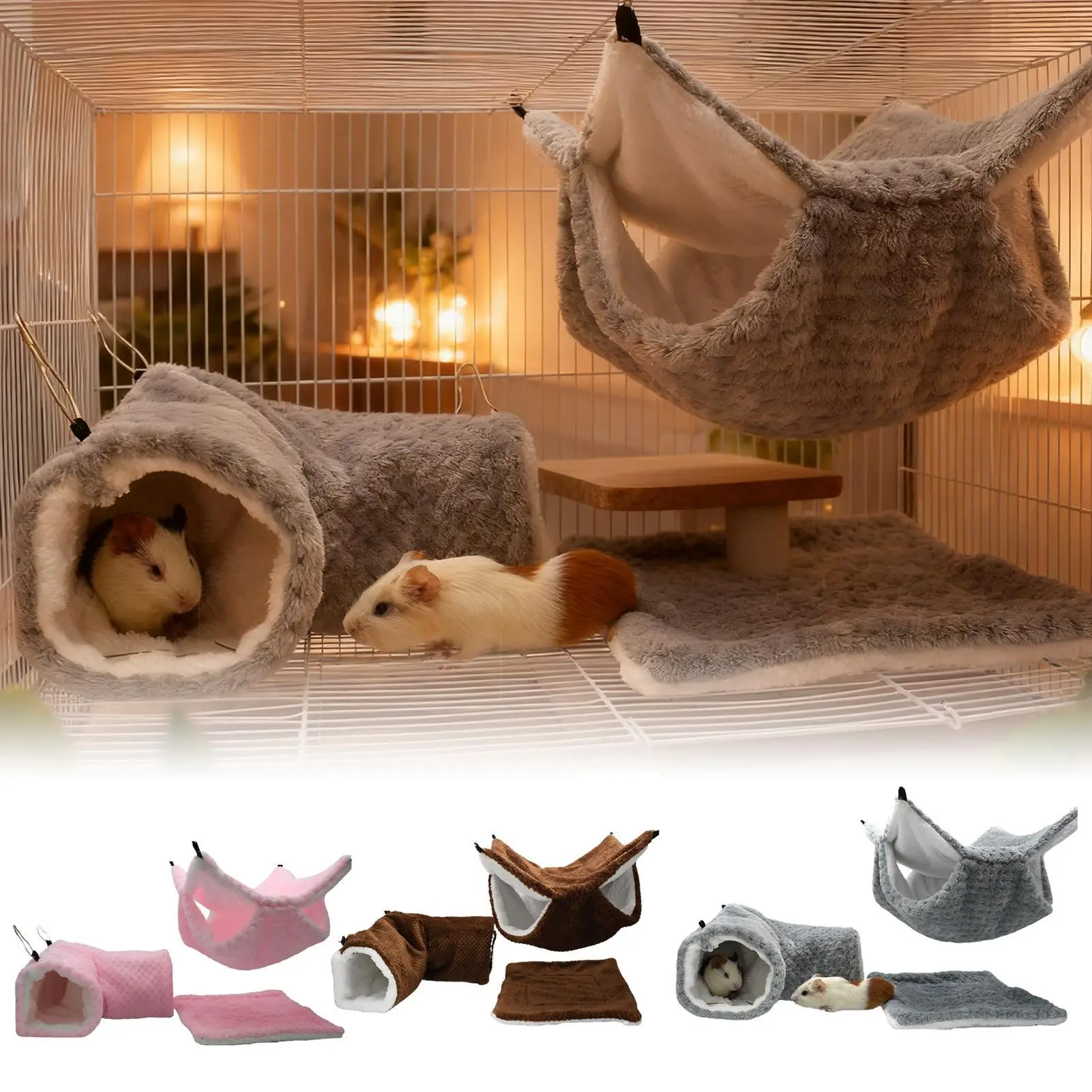 شينشيلا أرجوحة كهف نفق حصيرة الدافئة الصغيرة الحيوان أرجوحة ل السكر شراعية النمس قفص النوم الراحة إخفاء اللعب #2