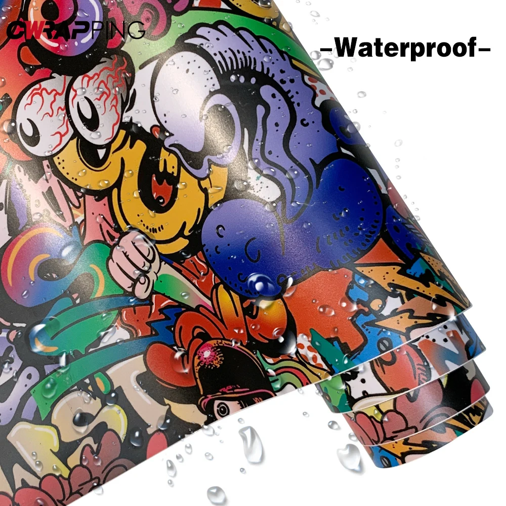 Graffiti Camouflage Film Water Proof Self-adhesive Stickers for Car Wrapping Vinyl Paper for Car Body Covering Carbon Foil Wrap
