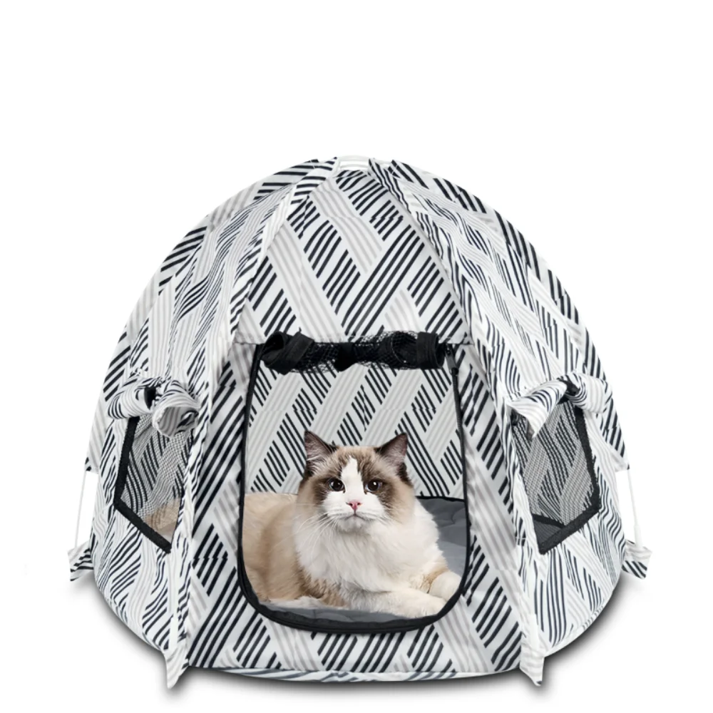 Pet Tent House Foldable Comfort Cat House Warm Semi Enclosed Pet Supplies Four Seasons Universal For Outdoor Camping