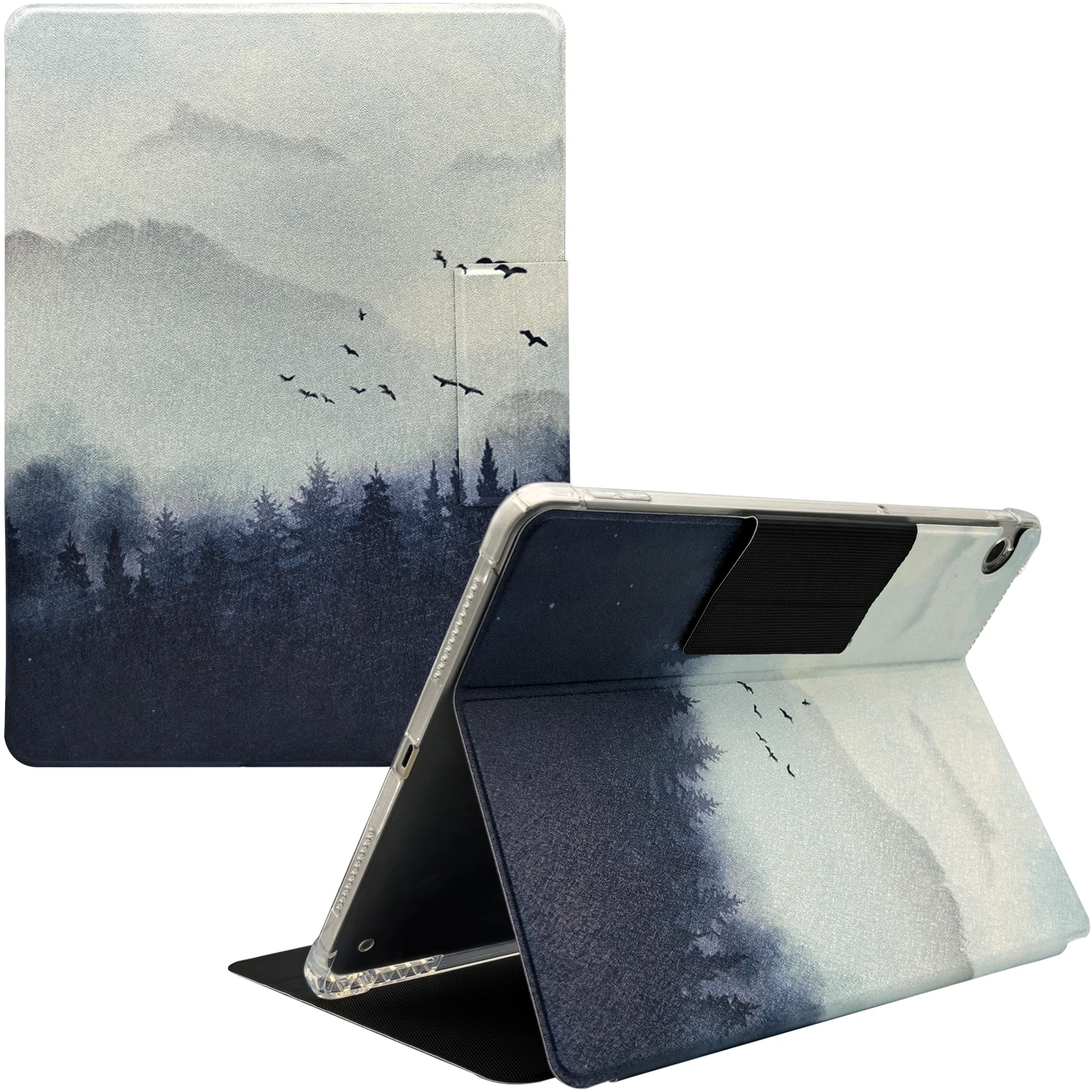 Transparent TPU Stand Case for wacom movinkpad 11 Tablet Ultra-Thin Cover with Built-in Pen Holder, Magnetic Closure Buckle