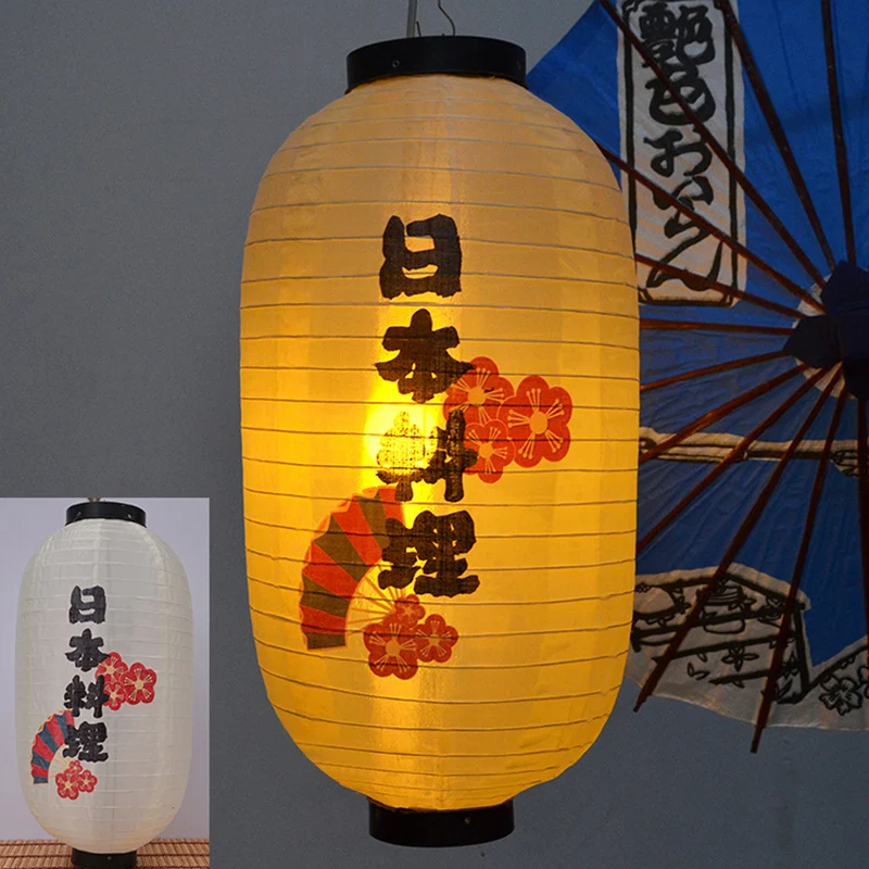 

Waterproof Japanese Style Fabric Lantern Chic Sakura Lantern Sashimi Izakaya Cuisine Shop Restaurant Pub Bar Decor Hanging Lamp