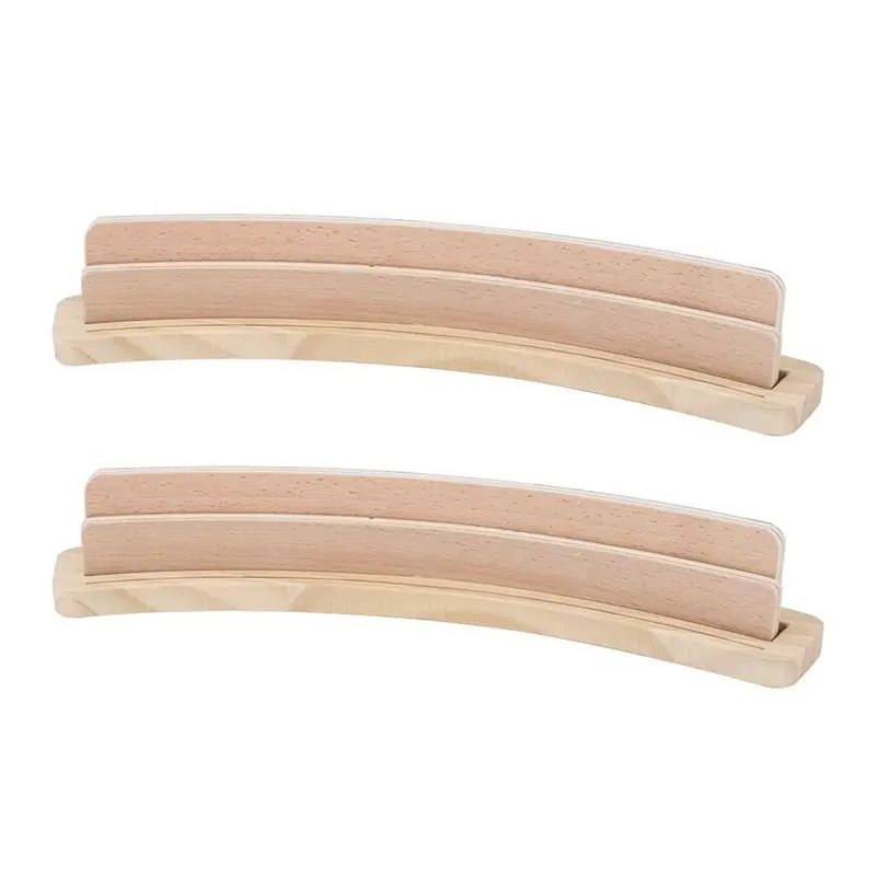 Hot Trend-2Set Curved Wooden Playing Cards Holder Tray Rack Organizer Solid Card Holder For Bridge Canasta Strategy Card Playing