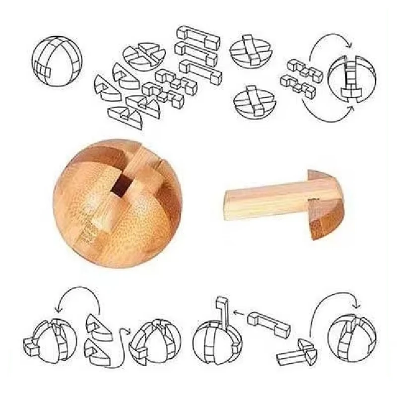 Wooden Lock Kongmingsuo Intelligence Suo Fancy Toy Adult Level 10 High Difficulty