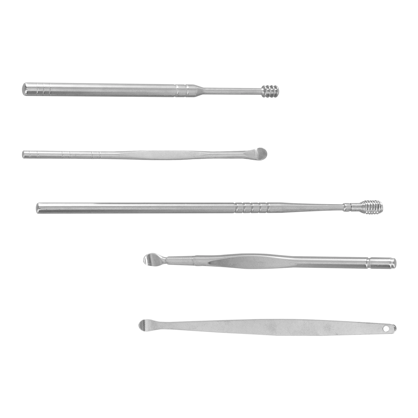 

Ear Picking Tool Set 5Pcs Carbon Steel Ear Wax Cleaning Curette Double Ended Ear Scoop for Gentle Wax Removal
