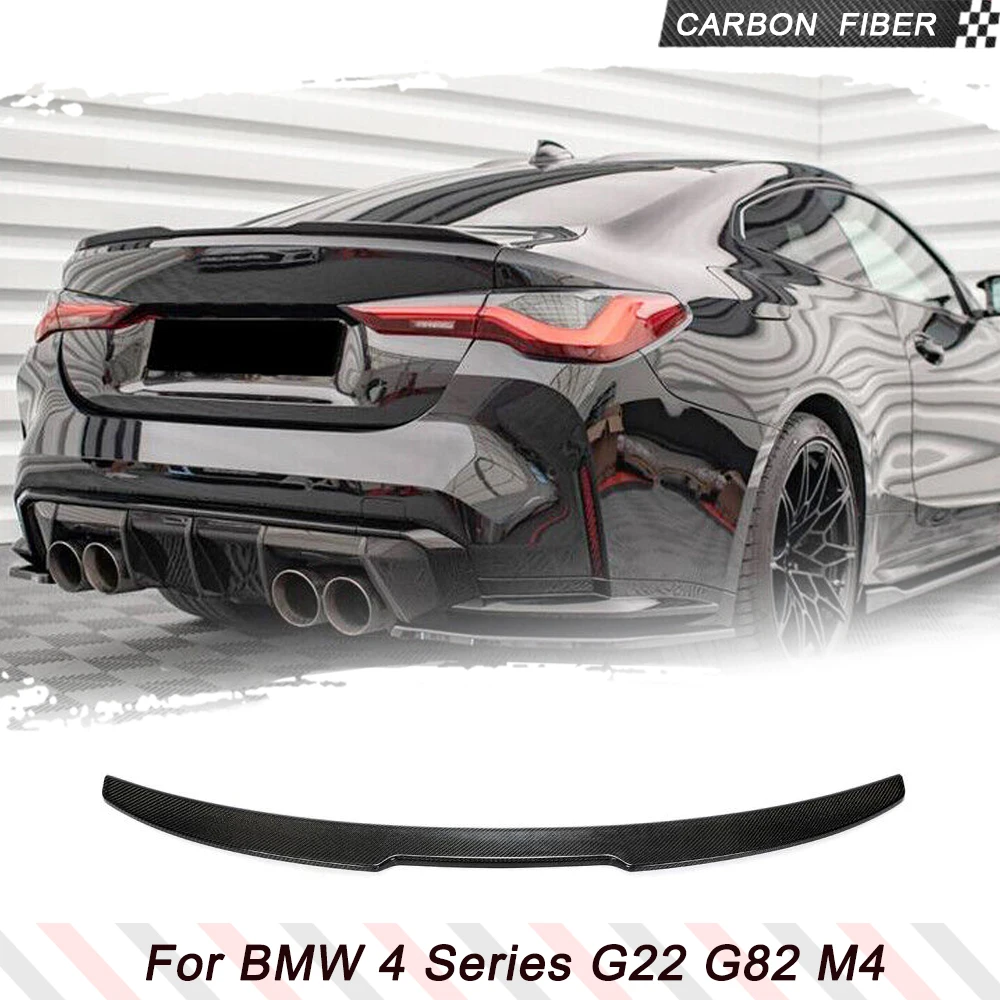 Car Rear Trunk Spoiler Wing for BMW 4 Series G22 G82 M4 2021 2022 Carbon Fiber Rear Trunk Boot Lid Lip Wing Spoiler FRP