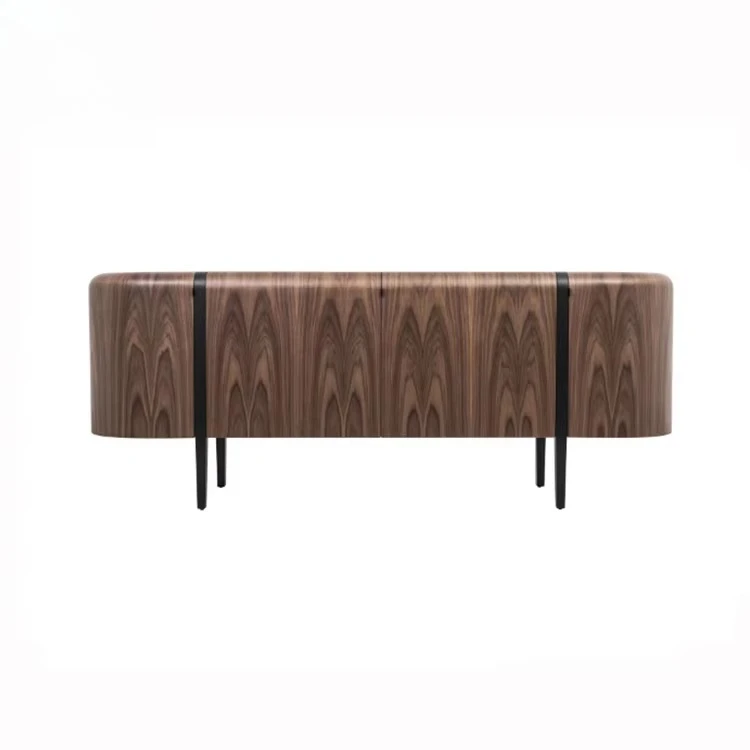 yo-Chinese Factory Custom Buffet Table High Gloss Sideboard Brown Wood Cabinet Modern Luxury-