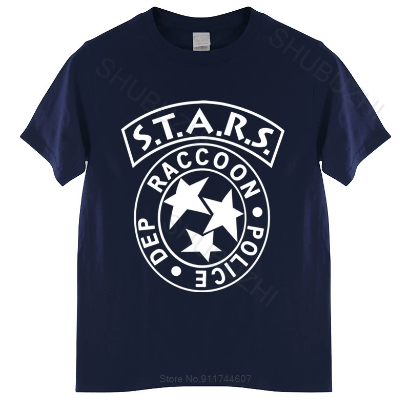 Cotton Tshirt Men Crew Neck Tops S.T.A.R.S. Classic Cotton Residented Evil Zombie summer teeshirt plus size
