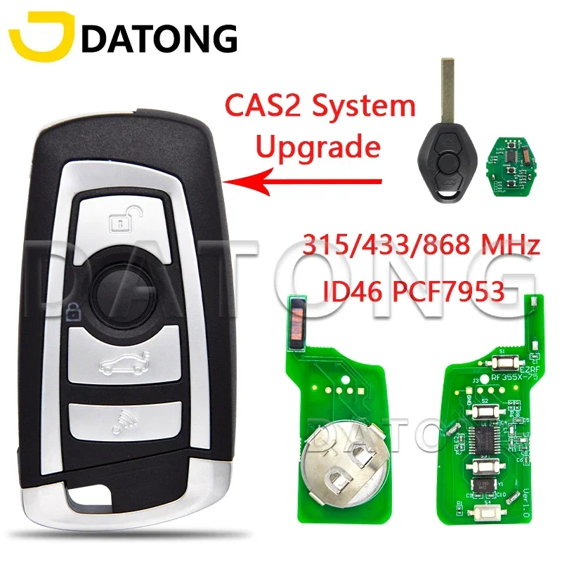 World Car Remote Key Datong For BMW 3 5 7 Series M5 X3 X5 E65 CAS2 System ID46 PCF7953 315/434/868MHz Modified Flip