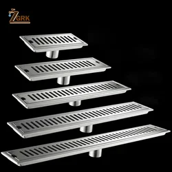 Stainless Steel Floor Drain Shower Room Large Displacement Linear Drain For Shower Floor Deodorant Drain Cover Rectangular 60cm