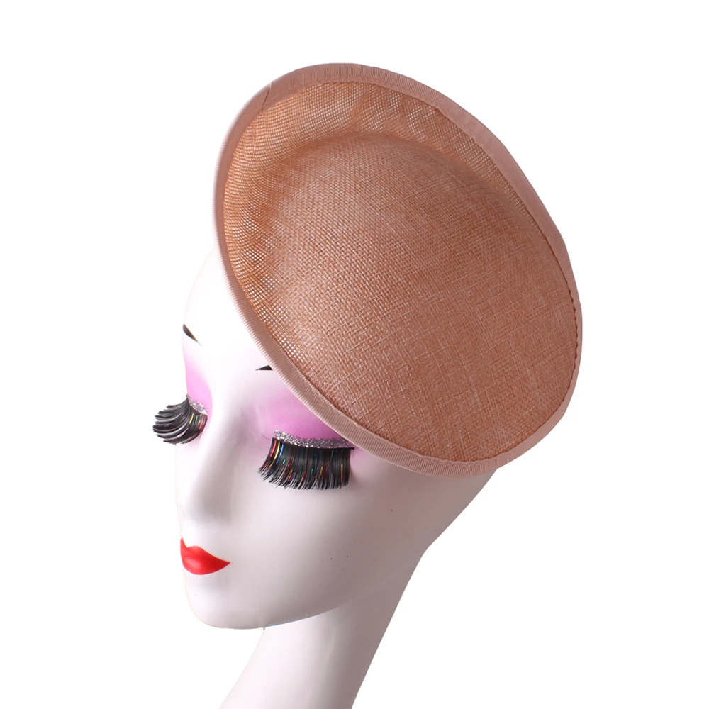

20CM Fascinator Base Women Elegant Imitation Linen Hat DIY Millinery Netting Hair Top Hat Party Accessory Cap Holder 6PCS/LOT