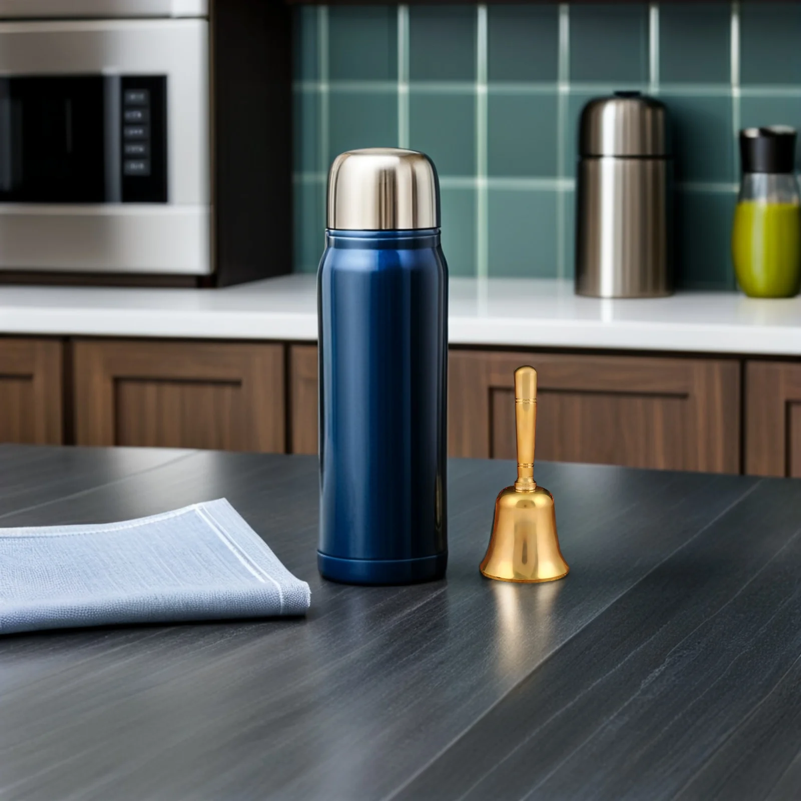 

Handheld Brass Bell for Service Countertop Traditional Style Solid Brass Hand Bell Efficient Communication Tool for Dining Room