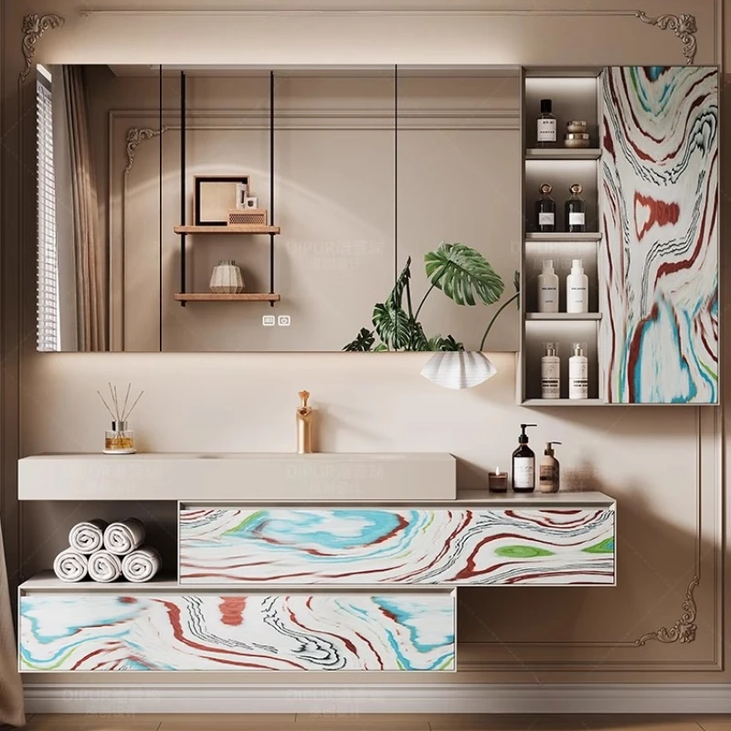 Drawers Skincare Cupboard Organizer Storage Perfume Mirror Toilet Partitions Bathroom Cabinet Luxury Gabinete Home Furniture