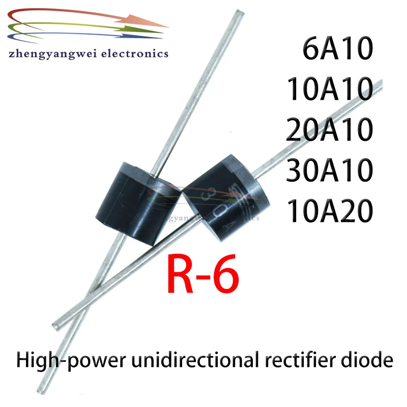 20szt/lot 6A10 10A10 20A10 30A10 10A20 Dioda prostownicza 6A 10A 20A 30A 1000V 2000V R-6
