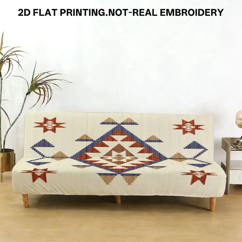 

Чехол на диван-кровать с геометрическим узором, большой ромбовидный дизайн, симметричные, богатые цвета, красивое украшение для дома