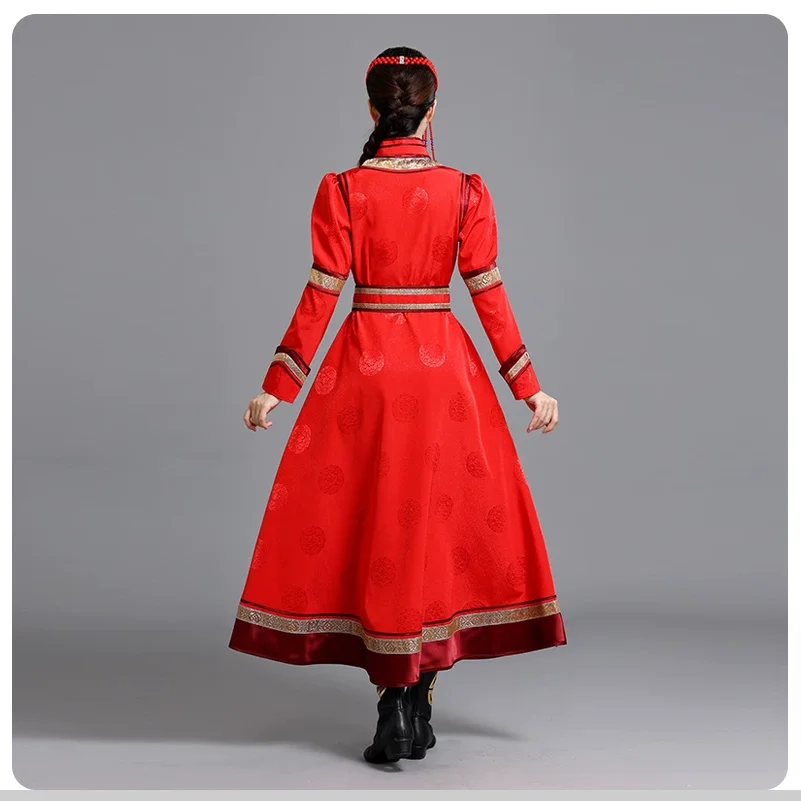 New Mongolian costume dance performance costume grassland style long skirt