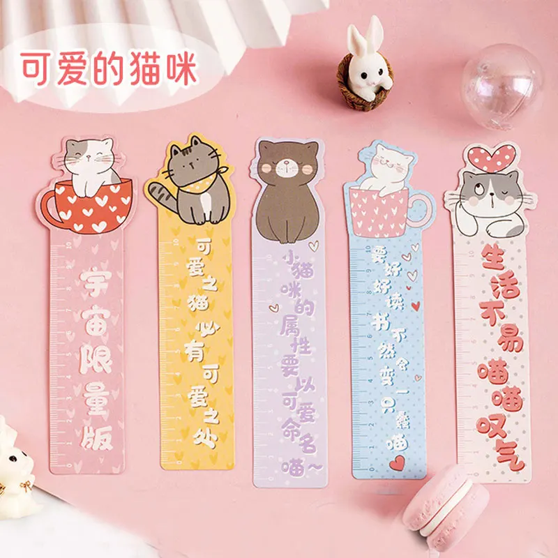 20 pcs Kawaii Cartoon cat theme bookmark Creativity Decorative Stationery Reading mark