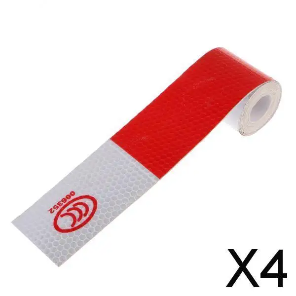 

4-6pack Red White Reflective Warning Conspicuity Tape Sticker for Car