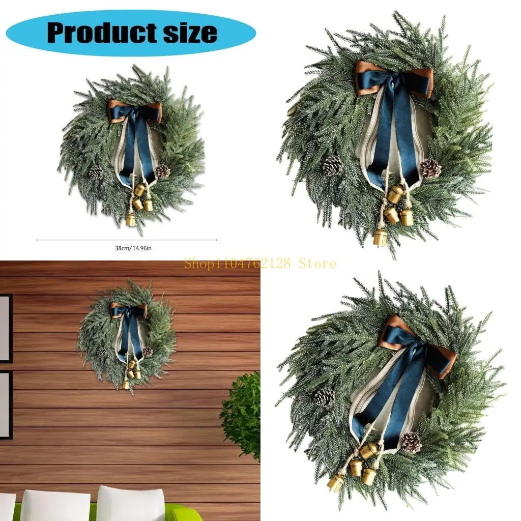 

Искусственный рождественский бант-колокольчик венок Стабильный рождественский венок с бантом для внутреннего использования с