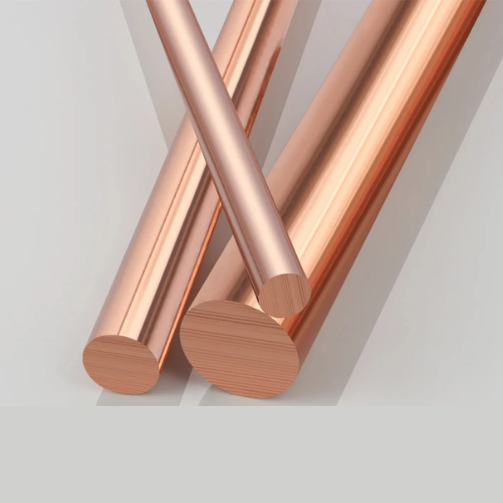1Pcs T2 Red Copper Bar Length 100/150/200/250/300/400mm Dia 10/12/13/14/15/16/18/20/22/25-50mm Solid Copper Various Shaft DIY