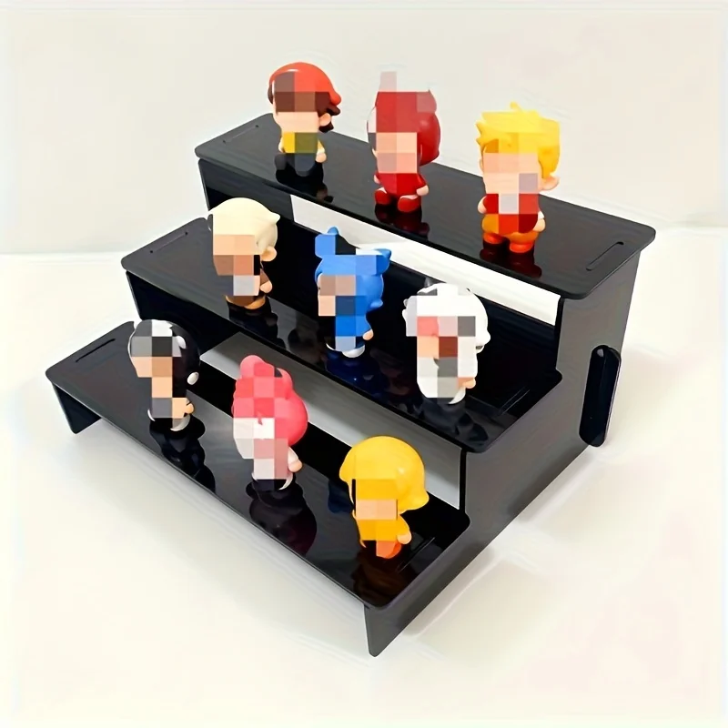 Schwarzer mehrstufiger Präsentationsständer aus Acryl, Organizer für den Schreibtisch, für Parfüm, Cupcakes, Figuren, Kosmetikaufbewahrung, Zuhause, Büro – Detail 5