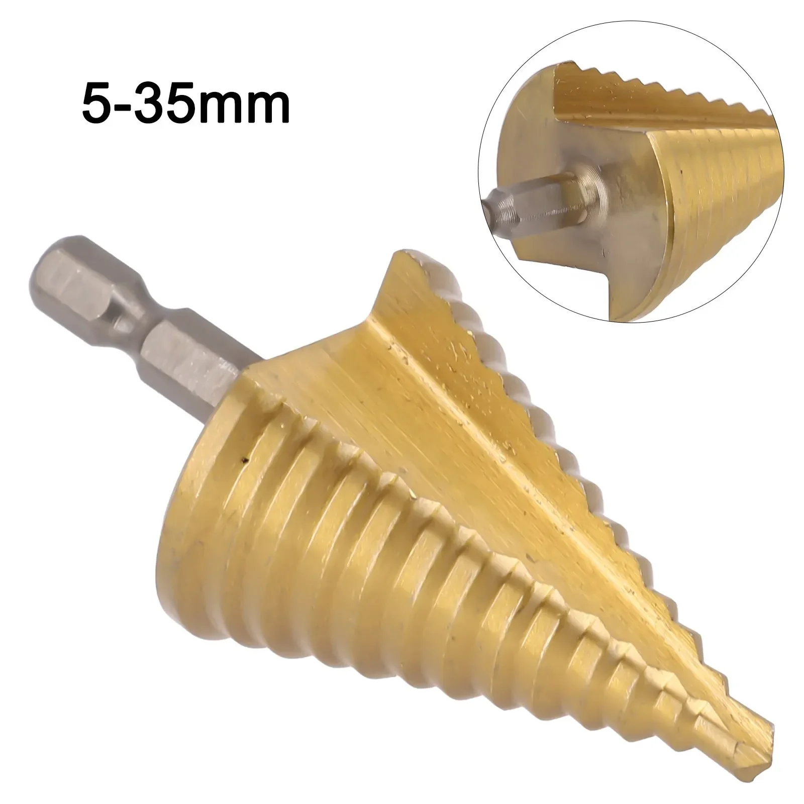 Espiral ranhurado broca passo ferramenta hex lidar com 35x72mm tamanho total 5-35mm hex lidar com para placa de ferro fina alumínio