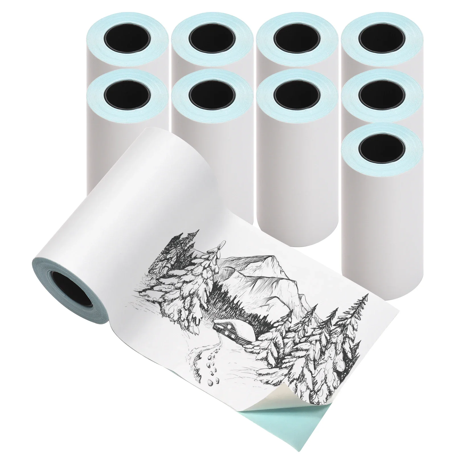 57mm Self-Adhesive Direct Thermal Paper Printable Sticker Paper BPA-Free Waterproof Oil-proof Sticky Roll Scrapbooking Stickers