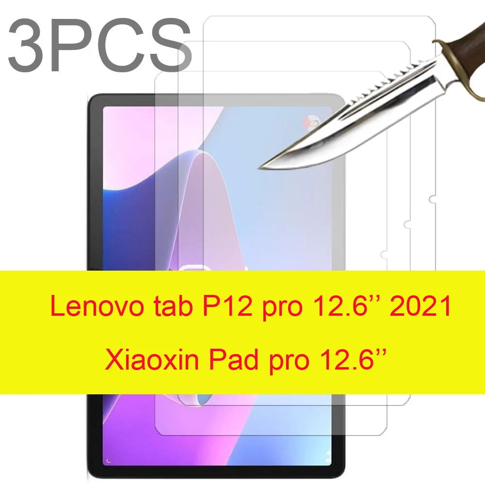 

3PCS Glass screen protector for Lenovo Tab P12 Pro 12.6 TB-Q706F 2021 12.6'' tablet protective Tempered glass film